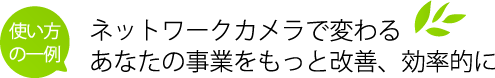 ネットワークカメラでもっと便利で楽しい生活に